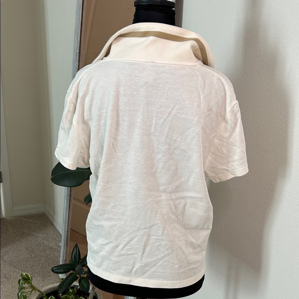 Lou & Grey Cream  COTTON Short Sleeve Polo - Picture 6 of 13